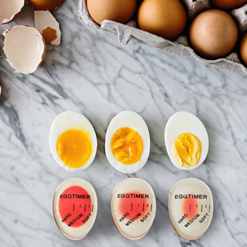 Image of 2Pcs Egg Timer,Colour Changing Boiled Egg Timer,Color Indicator Soft Medium & Hard Boiled Eggs Heat Sensitive Safe Durable Kitchen Tool for Breakfast,Cooking Kitchen,Gift & Home Use, Red
