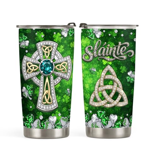 La mejor comparación de Vasos para café irlandés disponible en línea para comprar. 43 64HYDRO Vaso Irlandés de Hoja de Trébol Joyería Slainte de 20 onzas, Regalos Irlandeses, Vaso de Café para Mujeres, Taza de Café de Acero Inoxidable con Doble Pared y...
