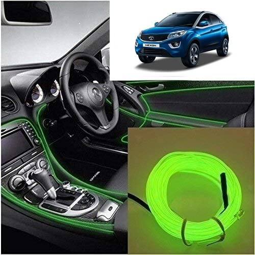 After Cars EL Wire Car Interior Ambient Neon Light for Tata Nexon EV with Adapter (5 Meter