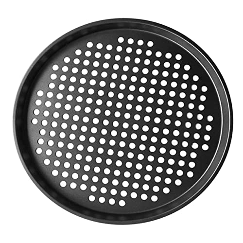 ABOOFAN 1pc Non Stick Pizza Baking Pan with Holes Cake Tray for Easy Cleaning for Home and Restaurant Baking for Pizza and Cakes Black