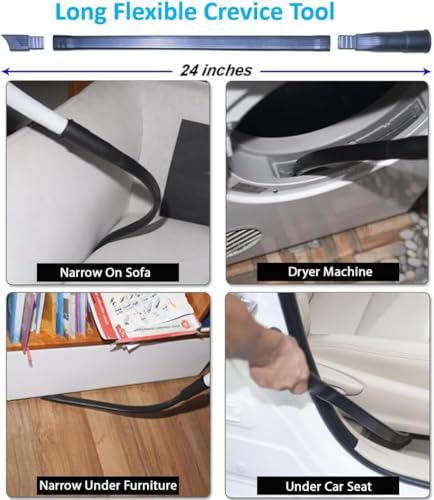 Image of Household Cleaning Kit Attachments Vacuum Cleaner Accessories Universal Vacuum Hose Adapters Flexible Crevice Tool for Dryer Lint Vent Trap Cleaner
