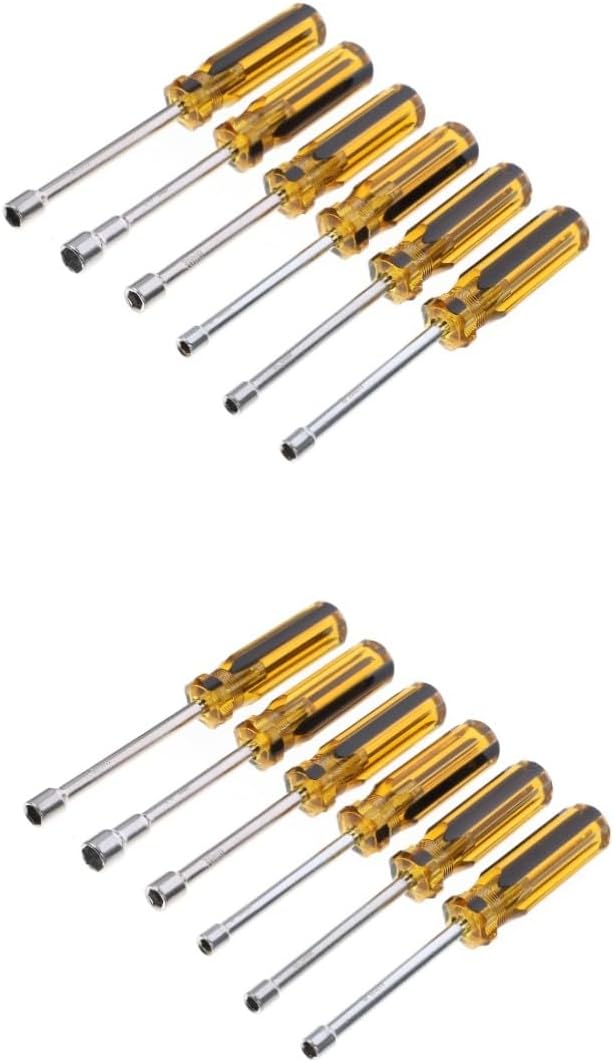 ARTIBETTER 12pcs Steel Nut Driver Set to Precision Machined Handles for Helicopters and Cars High Strength Non- Grip Lightweight and Portable Tools