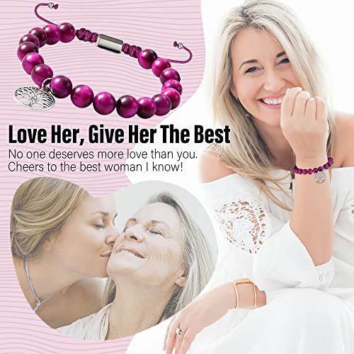 Stocking Stuffers for Teens, Christmas Gifts for Mom from Daughter Beaded Bracelets for Women Teen Girl Gifts Adjustable Charm Link Bead Birthday Graduation Gift for Her Girlfriend Sister