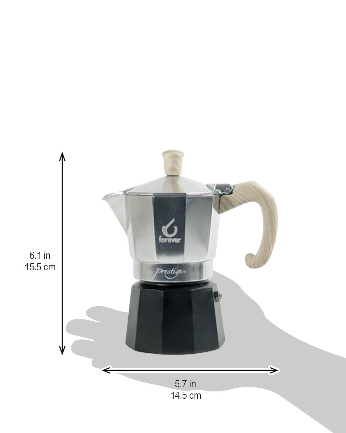 Forever Miss Moka Prestige 3 tazze, in alluminio, per induzione, colore