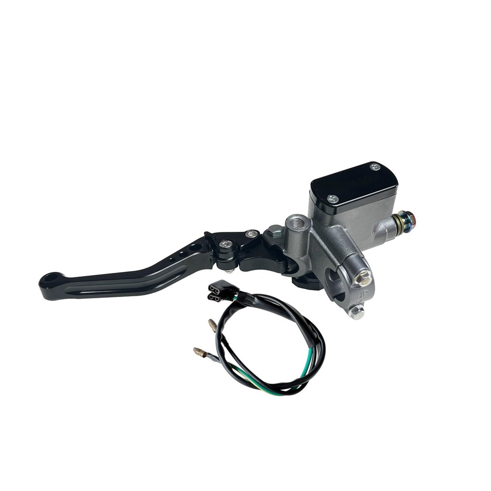 Ouvecr Black Left Pump Motorbike Brake Levers Motorcycle Hydraulic Brake Pump Piston 14Mm Master Cylinder Lever Handlebar Grip Diameter 22Mm(Black Left Pump)
