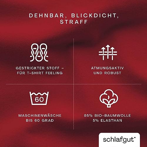 schlafgut Pure Topper Spannbettlaken 140x200 cm Bio-Baumwolle, Red Deep – Ansicht 3