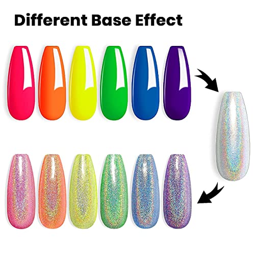 Set de 7 Esmaltes de Gel Neon Holográfico miniatura 2