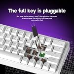 abucow 60% Mechanical Gaming Keyboard Brown Switch Wired Compact Keyboard with RGB Backlight Anti-Ghosting No-Conflict 63 Swappable keycaps Ergonomic Design for Windows/Mac (White)