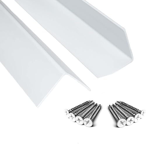 Protector de esquina de pared, paquete de 2 protectores de pared de esquina de PVC blanco para muebles de bebé, escaleras y puertas con grosor