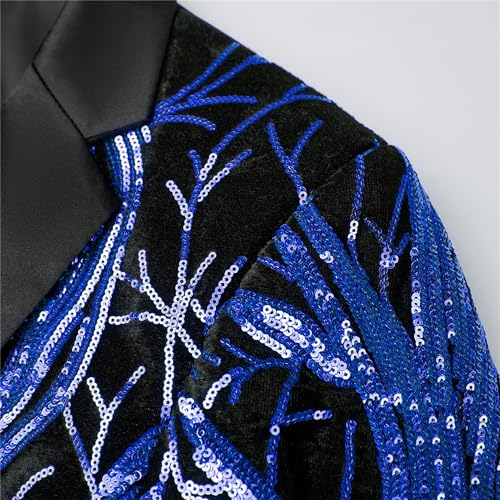 Mens Formal Shiny Sequin Tuxedo Shawl Lapels Stage Sport Coat Stylish 2 Color Conversion Casual Suit4