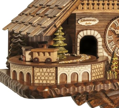Engstler Quartz Cuckoo Clock Big Black Forest House with Music, Dancers and Moving Train EN 45110 QMT - Image 4