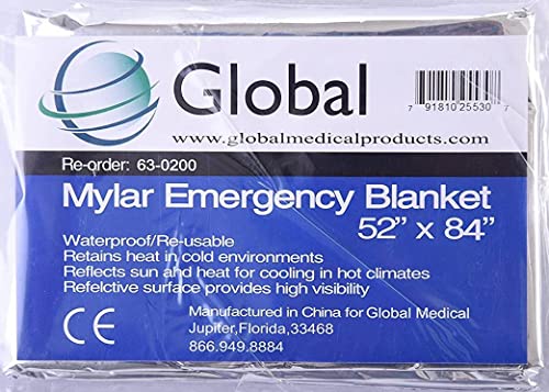 Image of Mylar Survival Blankets - 4 Pack - Fire Blanket for Safety, Thermal Covers for Trekking, Marathons, Emergency Kits - Weatherproof, Reflective & Windproof