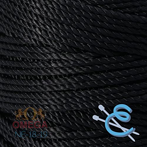 Image of Espiga No.18-100% Nylon Omega String Cord for Knitting and Crochet - 19 Black