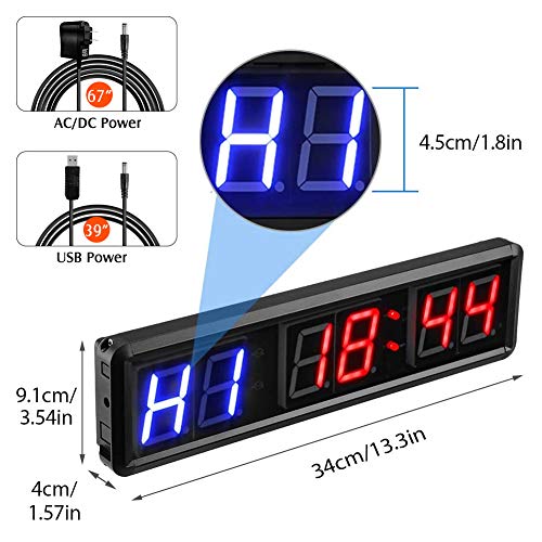 Seesii LED Interval Timer with Remote, 1.8