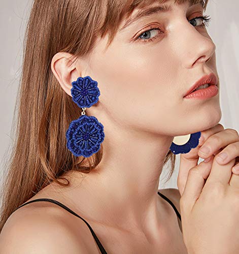 Statement Beaded Drop Earrings for Women Layered Bead Dangle Earrings2