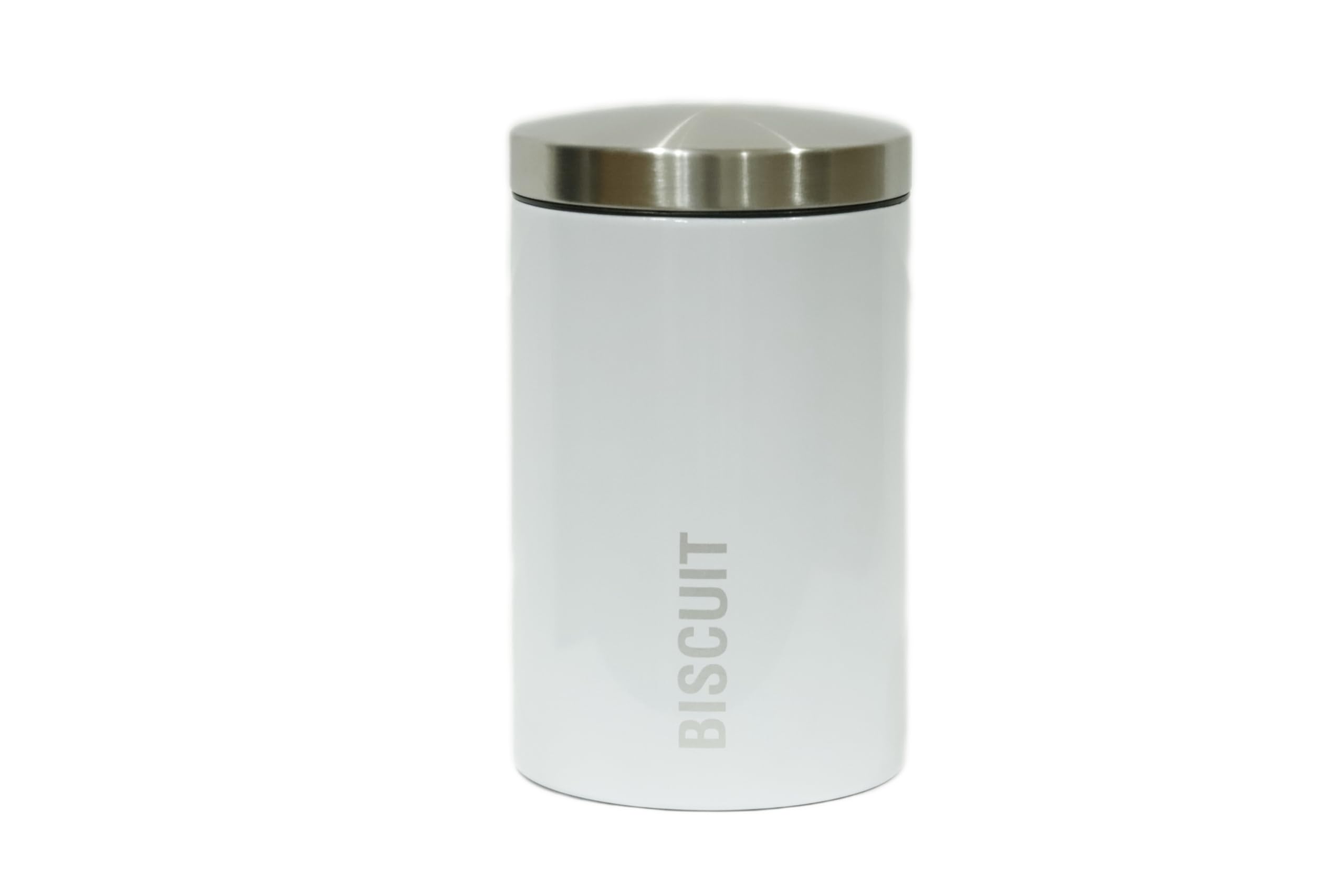 Kabalo White Kitchen Large Airtight Biscuit Barrel Jar Cookie And Food Stainless Steel Storage Canister Tin