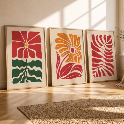 Image of kotart Home Decor Boho Painting Decorative Wall Art poster With Frame For Living Room Bed Room Hotel Wall Decor Digital Reprint Set of 3 (20x30 Inch)