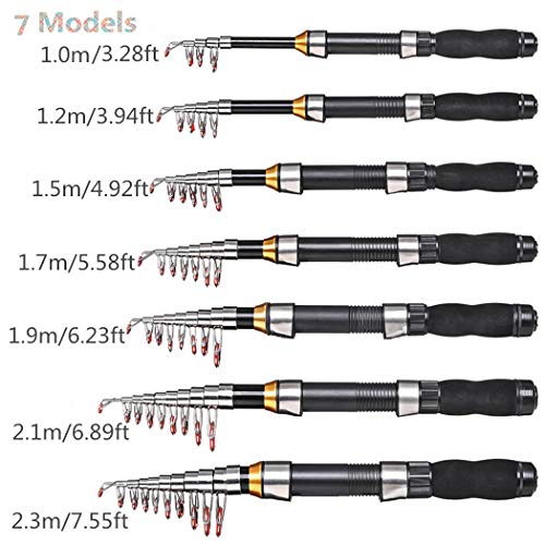 Toasis Fishing Spinning Baitcast Rod Telescopic Fishing Pole 7 Models (2.1M/ 6.89Ft) #TOP1