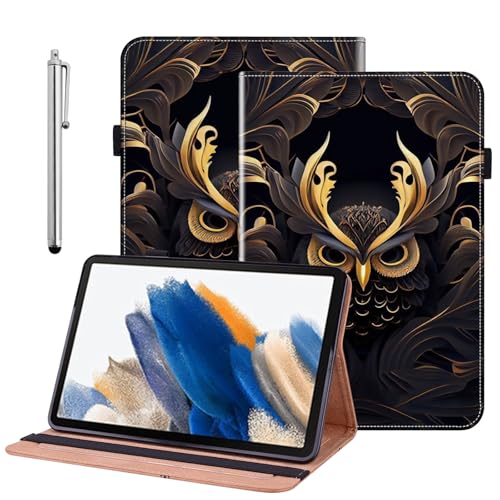 BOLELAW Case for Samsung Galaxy Tab A7 10.4 inch 2022/2020 (SM-T500/T503/T505/T509) with [Card Slot] [Stand Function] Leather Folio Flip Tablet Case, Owl