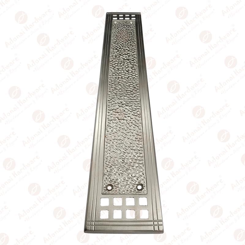 Adonai Hardware "Socoh Hammered Decorative Brass Push Plate - Satin Nickel