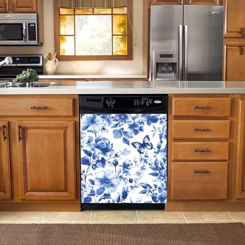 Image of BVBOX Dishwasher Magnet Cover 23 inchx26 inch, Reusable Magnetic Refrigerator Covers, Decorative Magnets Cover Fridge Door Skin Panel Stickers for Home Kitchen Appliance