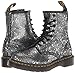 Dr. Martens Women's 1460 8 Eye Boot Fashion, Black Metallic Paint Splatter Suede, 6