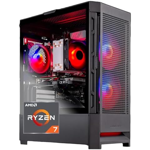 Skytech Blaze4 Mini Gaming PC Desktop, Ryzen 7 5700 3.7 GHz (4.6GHz Turbo Boost), NVIDIA RTX 4060 8GB GDDR6X, 1TB SSD, 16GB DDR4 RAM 3200, 650W Gold PSU, Wi-Fi, Win 11 Home Cover