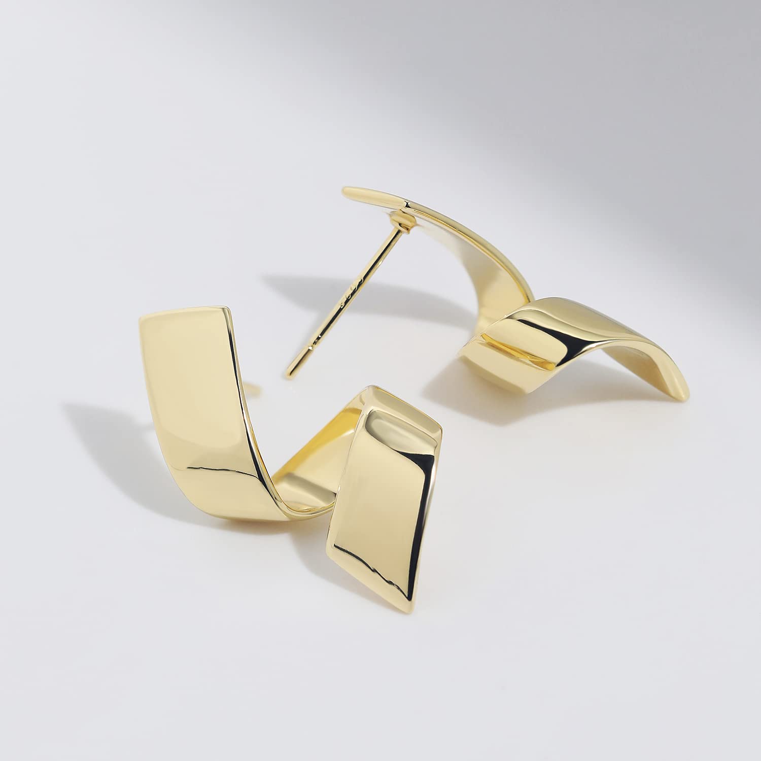 925 Orecchini a tortiglione in argento Sterling per donne Orecchini in oro Dainty fatti a mano Orecchini di Natale ipoallergenici Regalo per ragazze, Oro