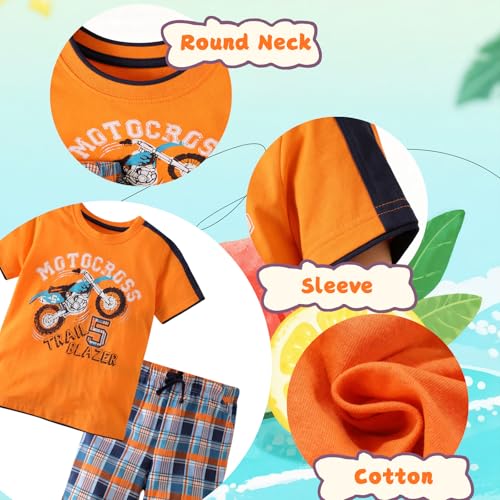 Image of Boy Shorts Sets Dinosaur Animal Print Shirt Summer Outfits Set 2pcs Casual Clothes