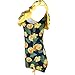 KALAWALK Girls Lemon Double Ruffle One Shoulder Adjustable Swimwear Fashionable One Piece Bathing Suit (Yellow XXL(16) 14y-16y)