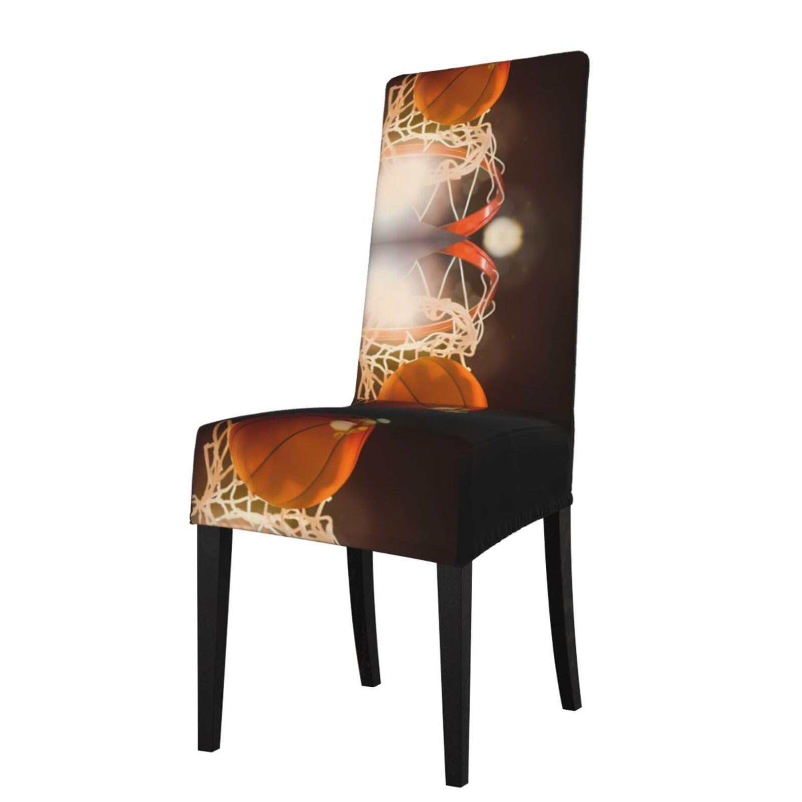 HJFCZH Night Basketball Prints Protection Cover for Dining Chair - Stretchable Chair Throw Covers for Dining Room, Hotel Event Party