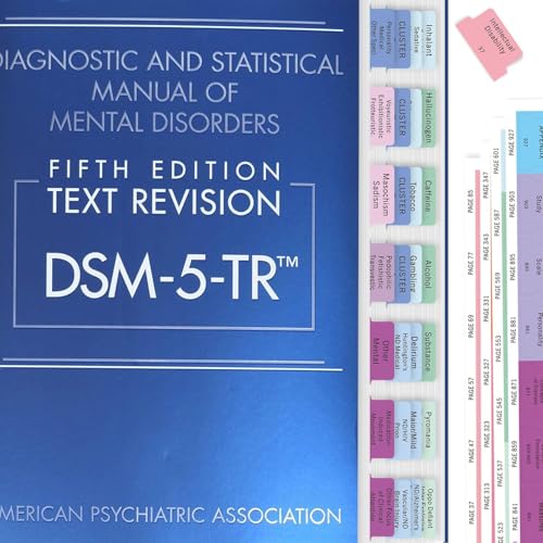CDXHOME Upgraded Index Tabs for DSM-5-TR 2022, 94 Printed DSM-V-TR Tabs, 100 Tabs Total, with Alignment Guide & Disorders Description Sheet, Laminated, Easy to Install, for Mental Health Professionals