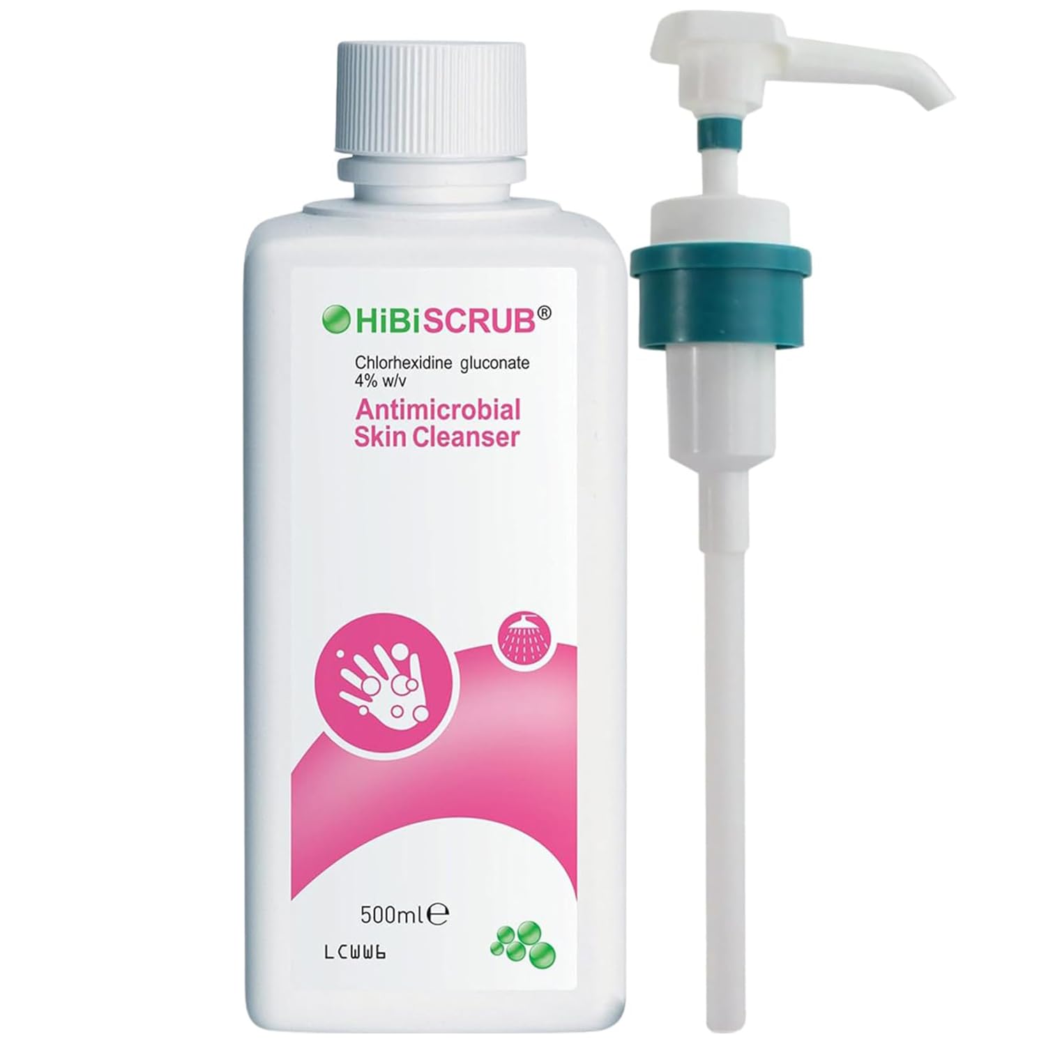 Hibiscrub Skin Wash with Pump Kit - Antimicrobal Skin Cleanser 500ml