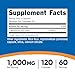 Nutricost L-Methionine (1,000 mg) 120 Capsules - 60 Servings, Gluten-Free, GMO-Free