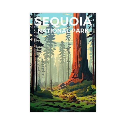 Poster Séquoia Californie 61x91 cm grand format pour décoration murale de bureau et chambre