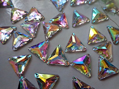 100pcs forma triangolare 14 mm gemme Sew on