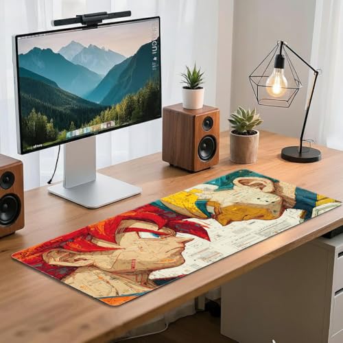 Image of ON TREND Anime Series Printed Mouse pad with Anti-fray Stitching, Waterproof Surface & Non-Slip Rubber Base Gaming Mouse Mat for Laptop, Computer & Desk (Large Extended -23x11 Inch) (Goku)