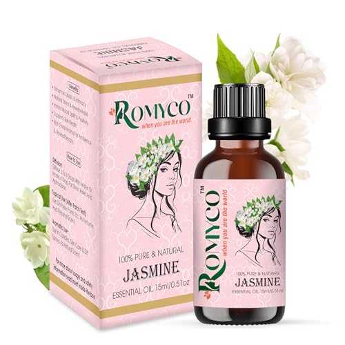 Image of Romyco Jasmine Essential Oil 15ML (Chameli Essential Oil) for Relaxation Massage | Skin Care Hair Care | Wellness Rituals Puja Soap Making | Use In Diffuser | Pure Premium Natural Undiluted