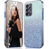 DESSEN Cover per Samsung Galaxy A23 5G / 4G Glitter - Trasparente Morbida Silicone Custodia Antiurto Protezione Case con Bordo Placcato e Carta Glitter, Blu