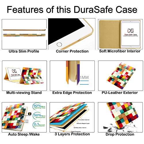 Image of DuraSafe Cases for iPad Pro 11 inch 2nd Gen Folio Printed Case A2228 MY232HN /A MY252HN /A A2068 A2230 MXDC2HN /A MXDE2HN /A MXDD2HN /A MXDF2HN /A A2231 MY332HN /A MY342HN /A MXEW2HN /A MXEY2HN /A - Color Grid
