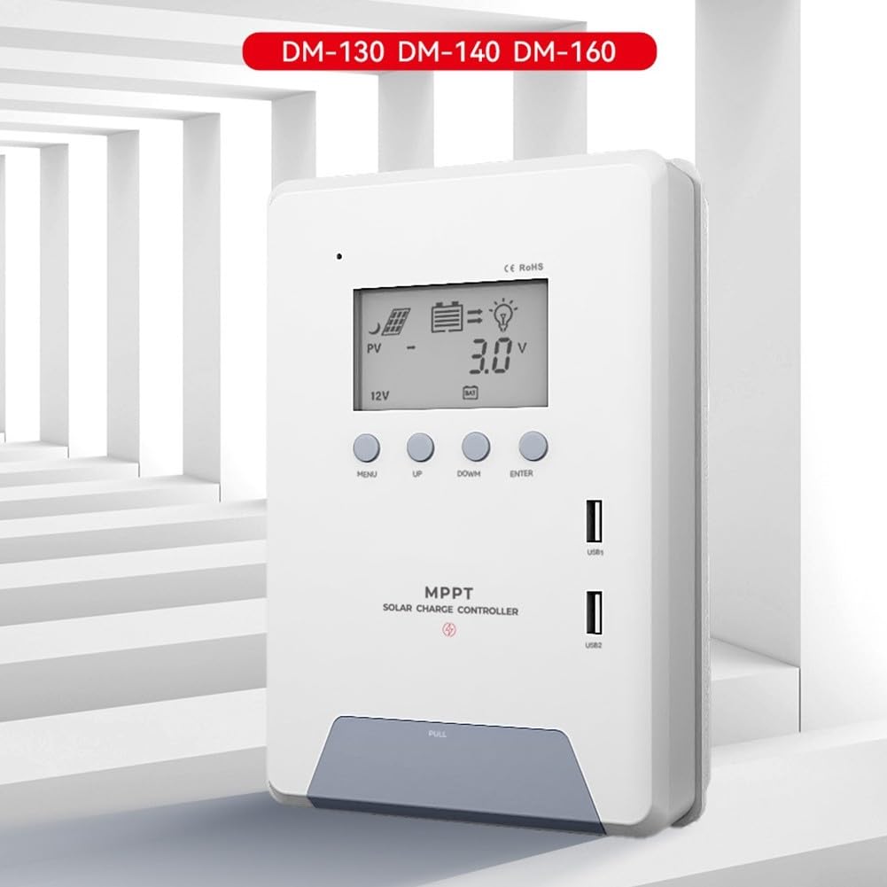 MPPT Regulador de carga solar 60 A 12 V/24 V/48 V digital (40 A)