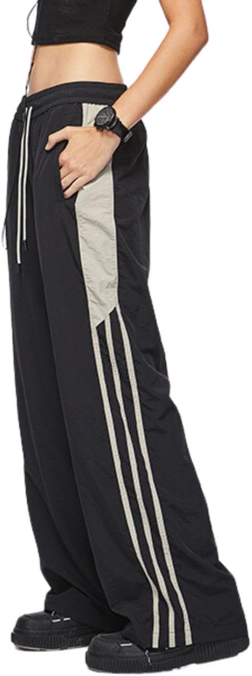 Stripes Track Pants Women Y2k Parachute Pants Mens Baggy Wide Leg Sweatpants Cargo Jogger Pants - Image 4