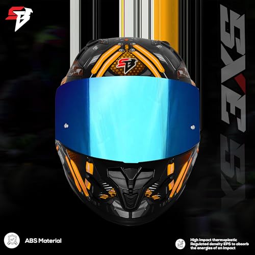 Image of Steelbird SBH 61 SXE X2 ISI and Dot Certified Full Face Helmet for Men and with Inner Silver Sunshield