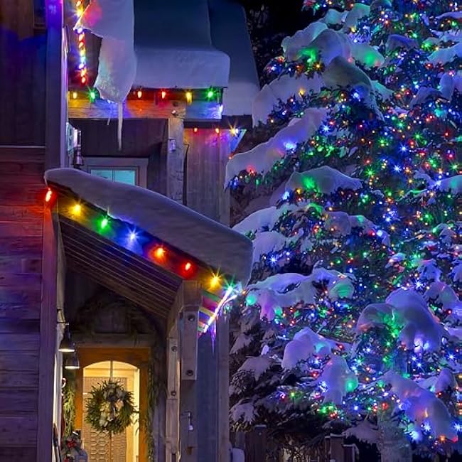 Outdoor Fairy Lights Battery Operated,10 Feet100LED Green Copper Wire Cluster Lights with Timer, Twinkle Firecracker Mini String Light, for Christmas Tree Wreath Wedding,Multicolor