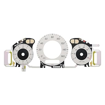 BENET Gauge Face Overlay with EL Cold Light Instrument Panel Replacement for Mercedes W211 W209 C219 160MPH White