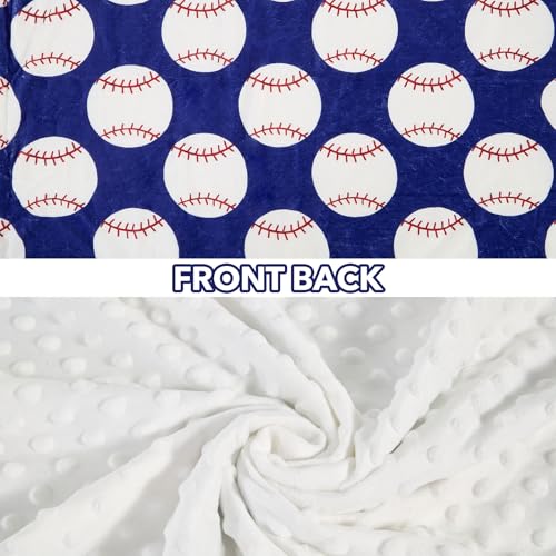 Image of Baseball Baby Blanket for Boys Girls Soft Fleece Minky Blanket with Dotted Backing Double Layer Newborn Toddler Blankie for Nursery Stroller Crib Gift to Son Nephew Grandson 26.5 * 40 Inches