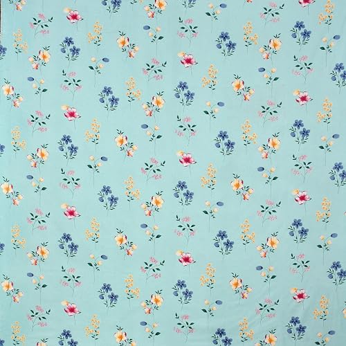 Image of NHD HOME Glace Cotton 180 TC Flat Single Bedsheets for Summer Breathable | Wrinklefree (Size-60 X 90 Inch) with 1 Pillow Covers (Size-17 X 27 Inches, Floral Light Green)| TC - 180