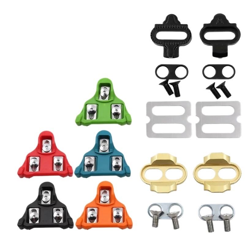 Calas SPD Compatibles, Kit Calas 2 Agujeros para Zapatillas Ciclismo MTB e Indoor Cycling, 0° 2° 6°, Recambio Antideslizante