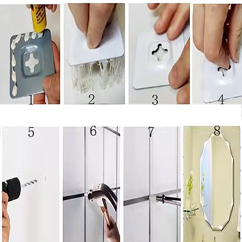 Image of Metal Picture Hanger Mirror Picture Frames Hanger Interlocking Wall Mounted Photo Frame Hook Connector for Furniture Frame Photo Painting Hanging Large Picture Display Art Gallery (60x60mm)