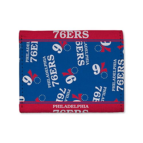 Rico Industries NBA Basketball Philadelphia 76ers Canvas Trifold Wallet - Great Accessory, 4 x 3.25